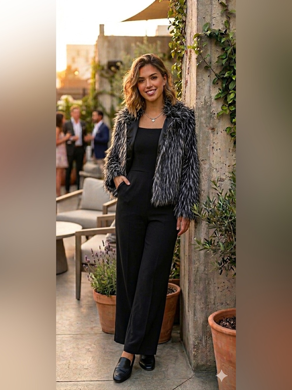 Black & Silver Faux Fur Teddy Jacket - Women's Cozy Layer